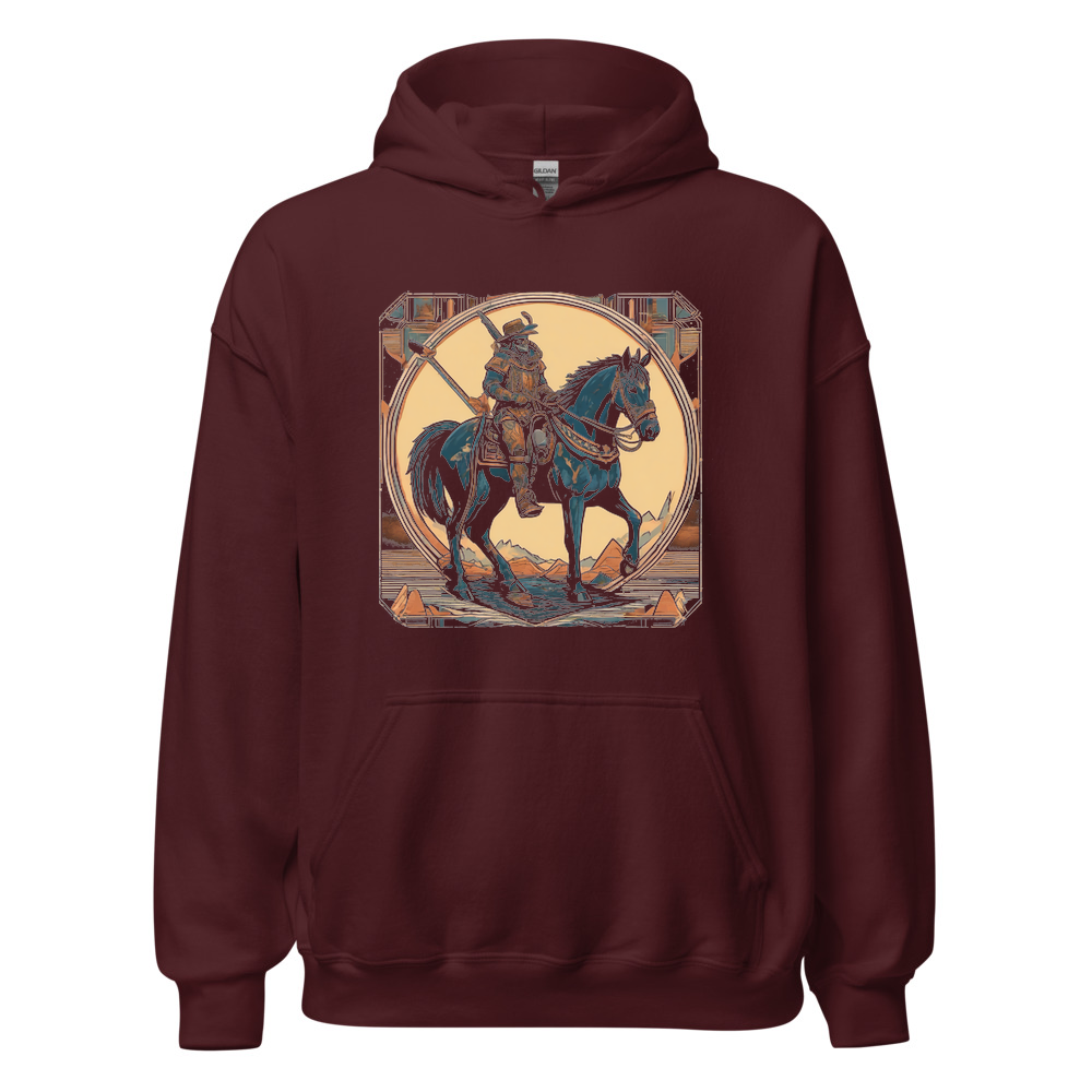 Maroon Hoodie with print art