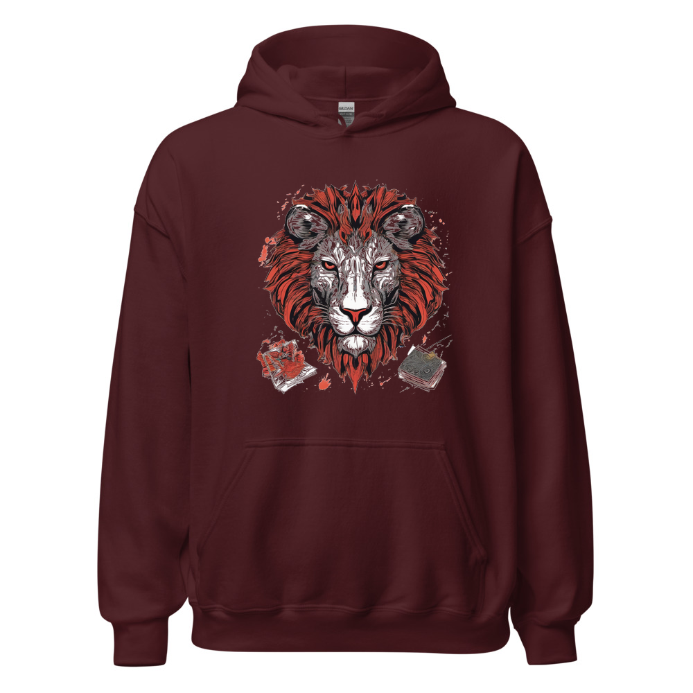 Maroon Hoodie with print art