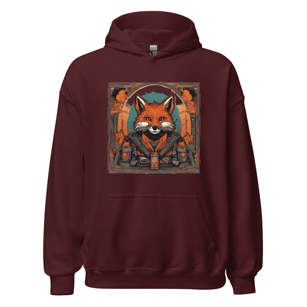 Maroon Hoodie with print art