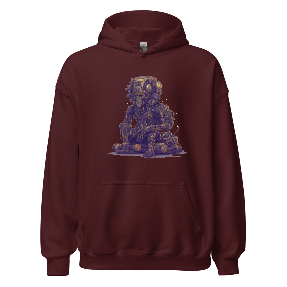 Maroon Hoodie with print art