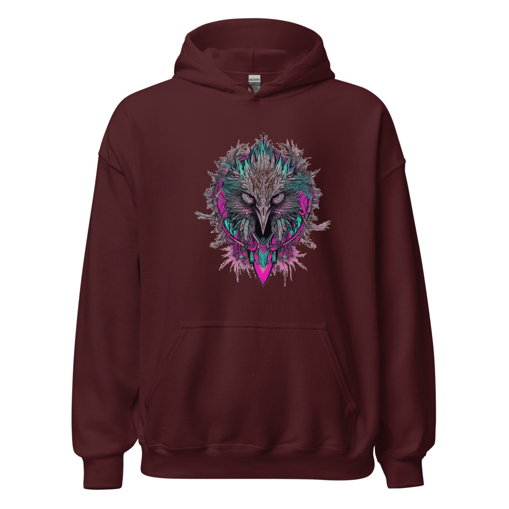 Maroon Hoodie with print art
