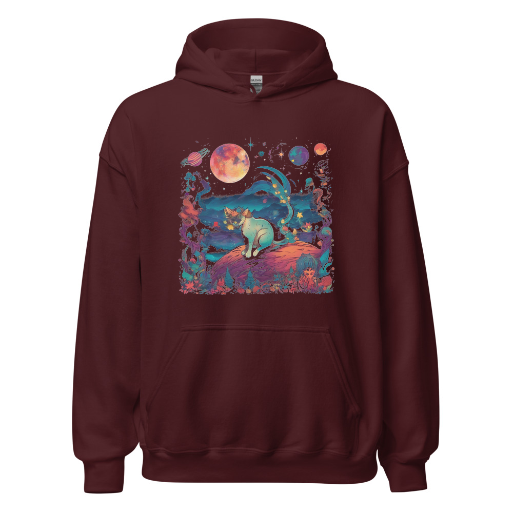 Maroon Hoodie with print art