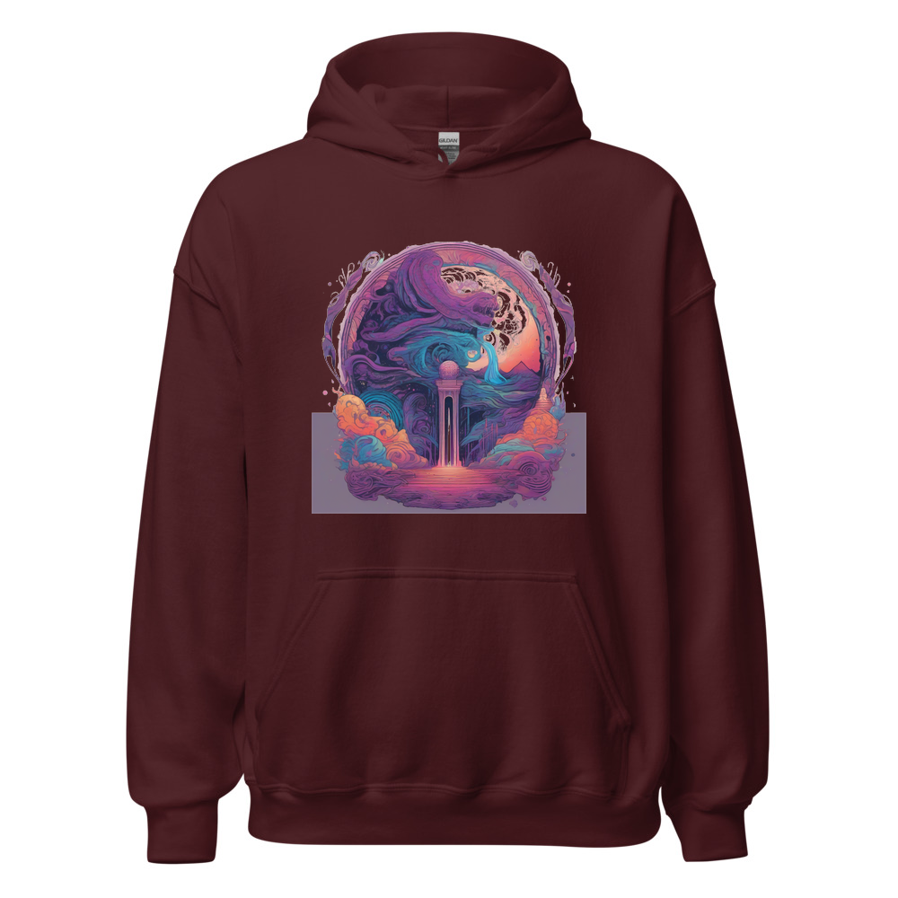 Maroon Hoodie with print art