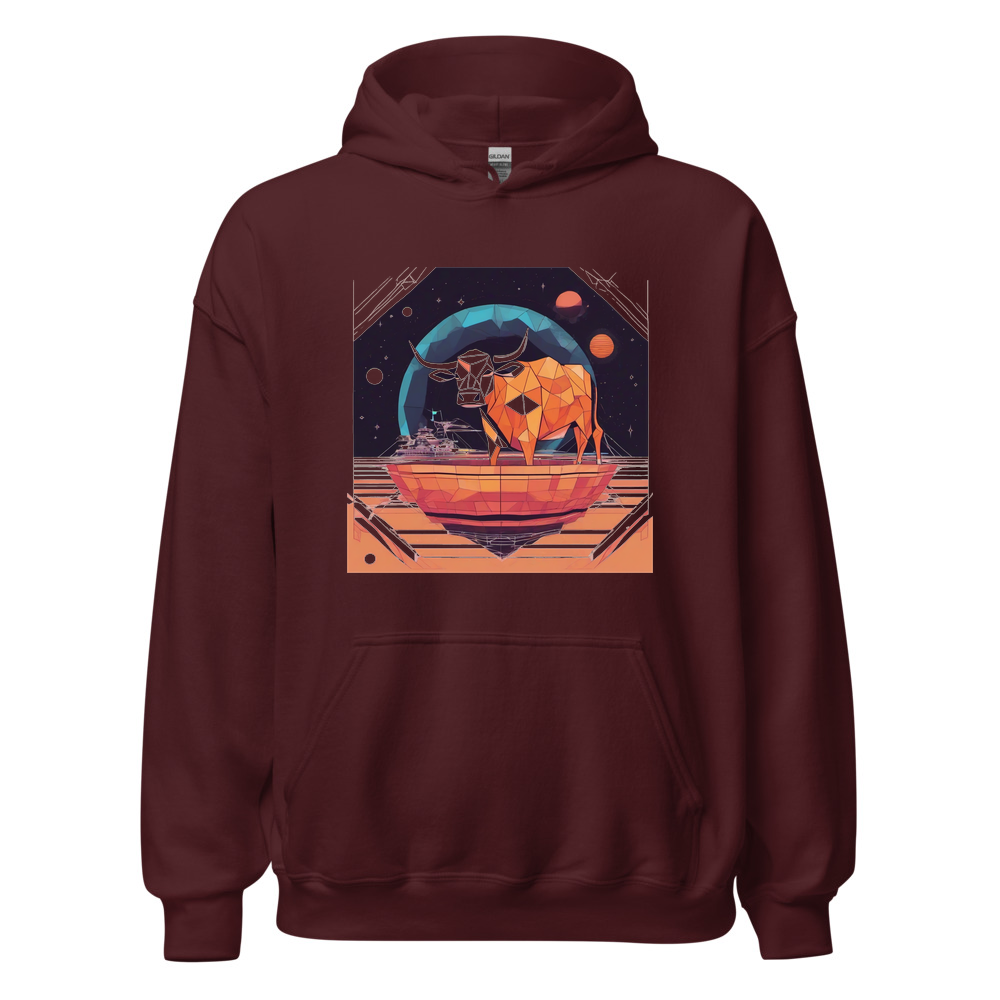Maroon Hoodie with print art