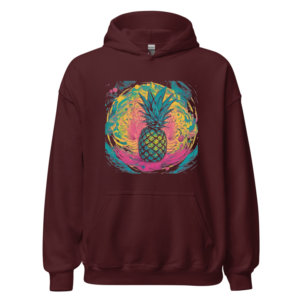 Maroon Hoodie with print art