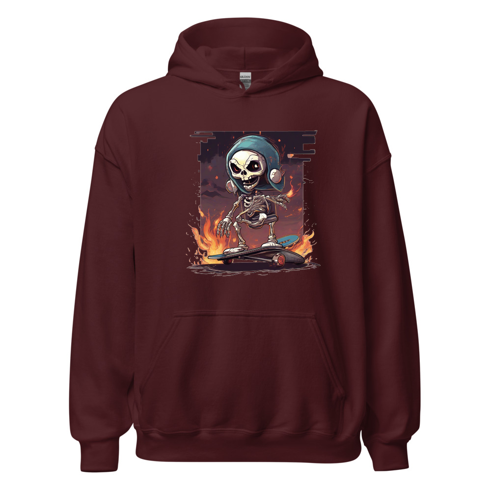Maroon Hoodie with print art