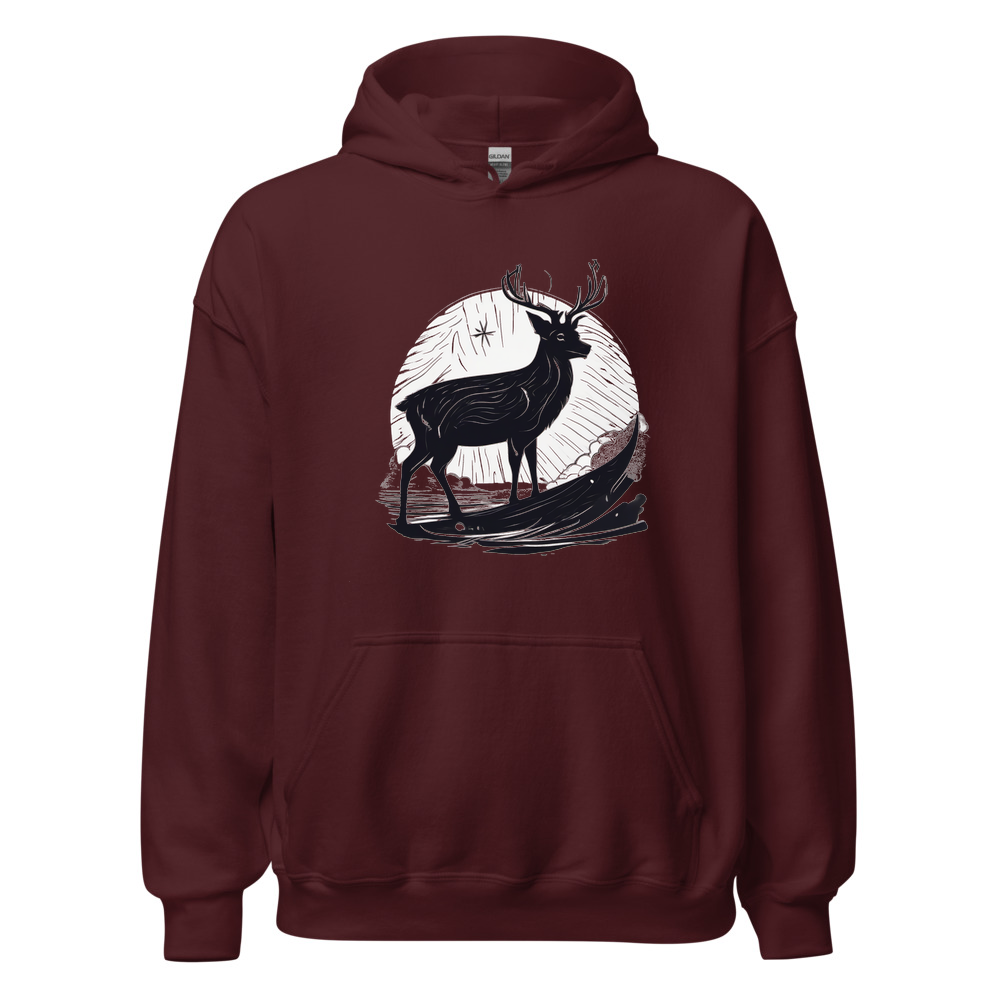 Maroon Hoodie with print art