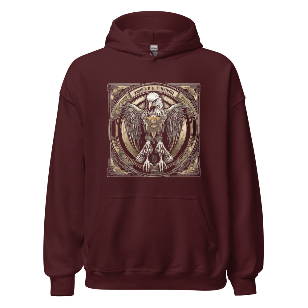 Maroon Hoodie with print art