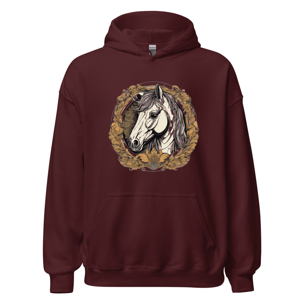Maroon Hoodie with print art