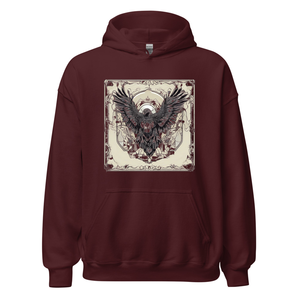 Maroon Hoodie with print art