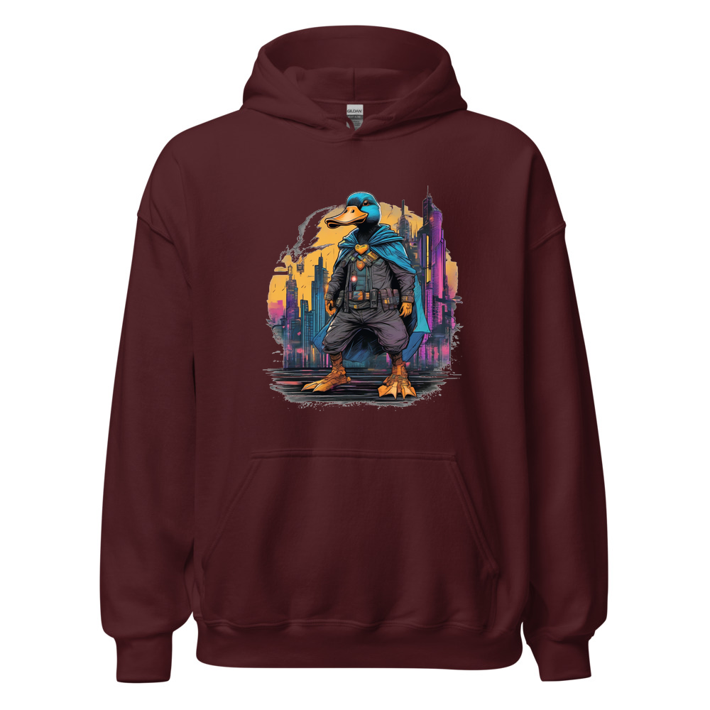 Maroon Hoodie with print art