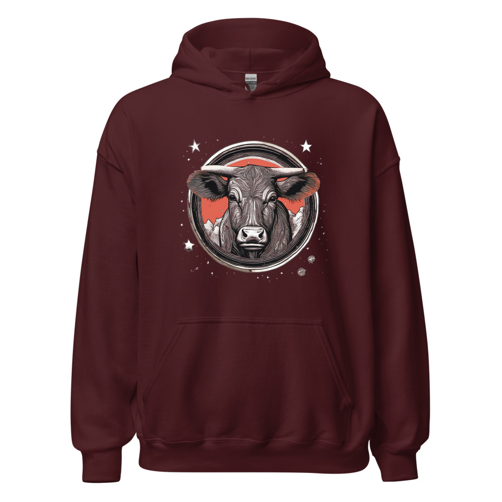 Maroon Hoodie with print art