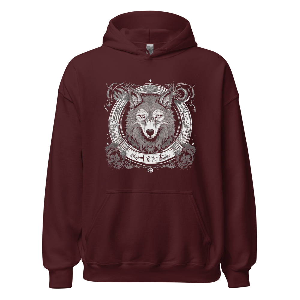 Maroon Hoodie with print art