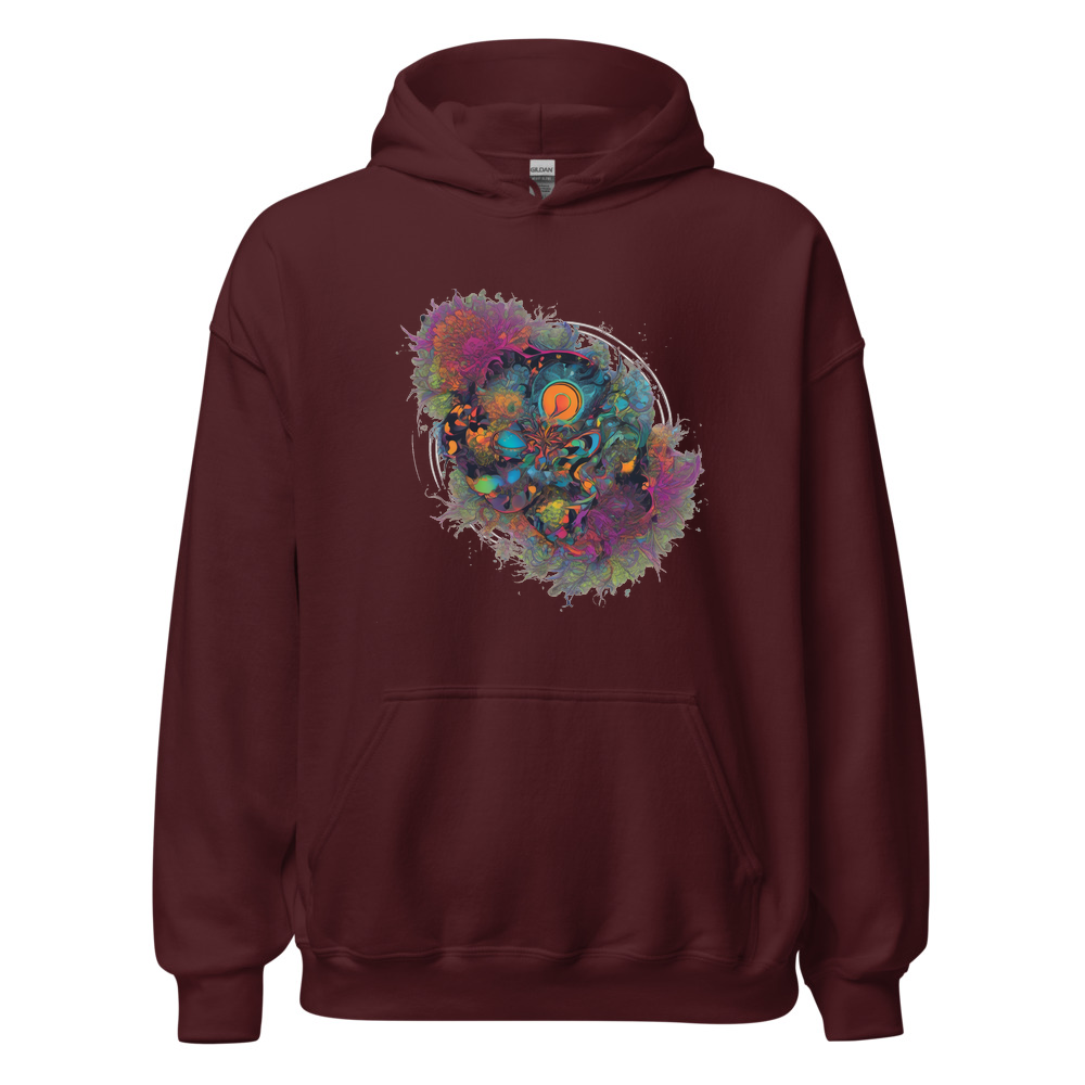 Maroon Hoodie with print art
