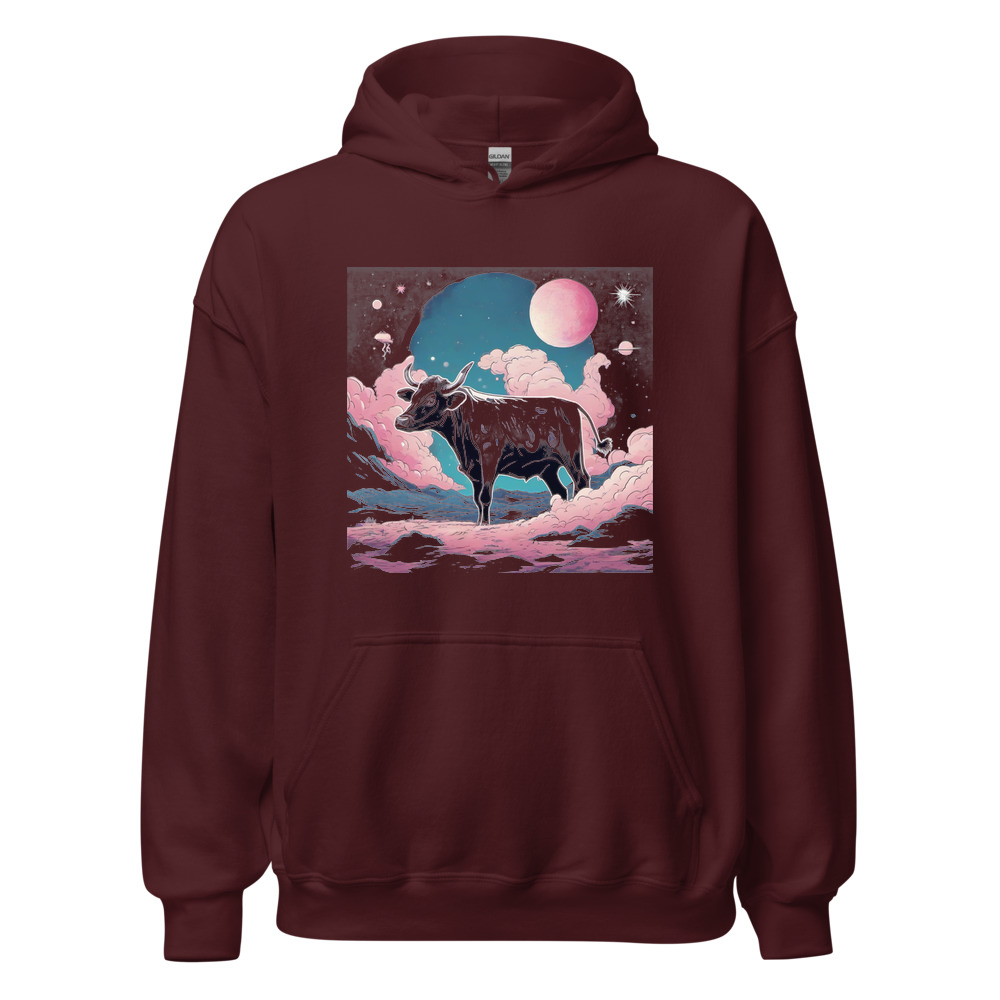 Maroon Hoodie with print art