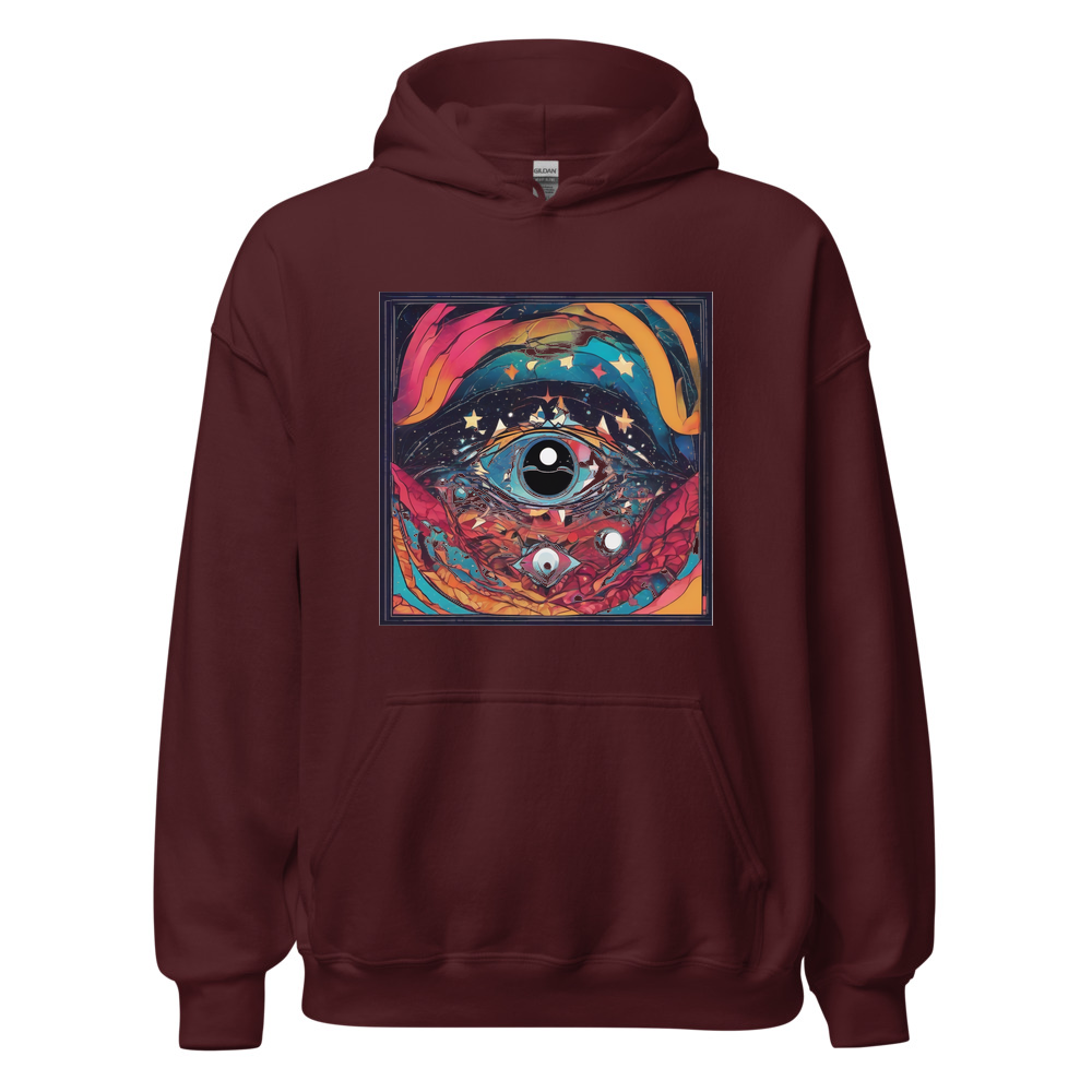 Maroon Hoodie with print art