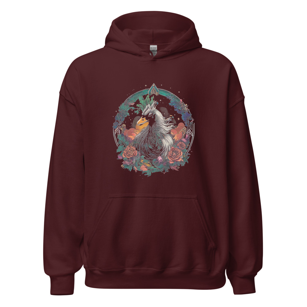Maroon Hoodie with print art