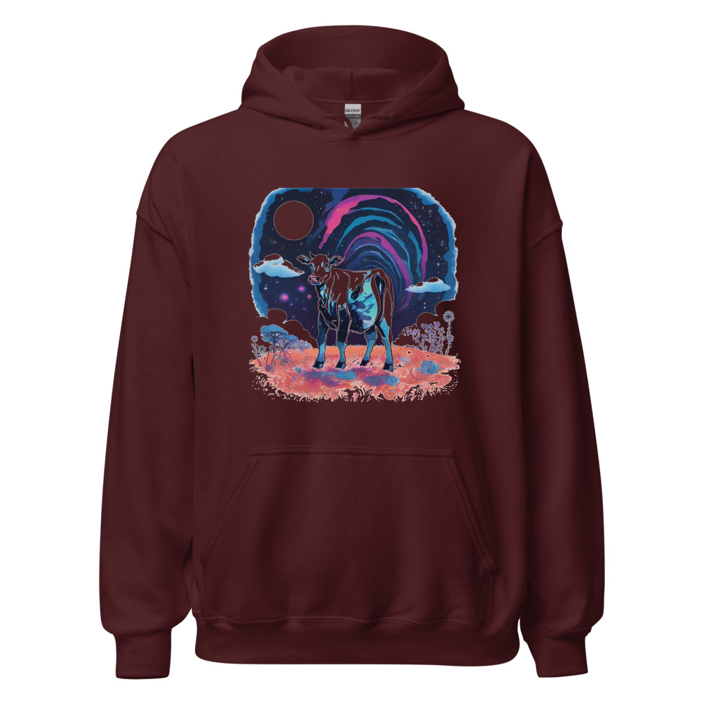 Maroon Hoodie with print art