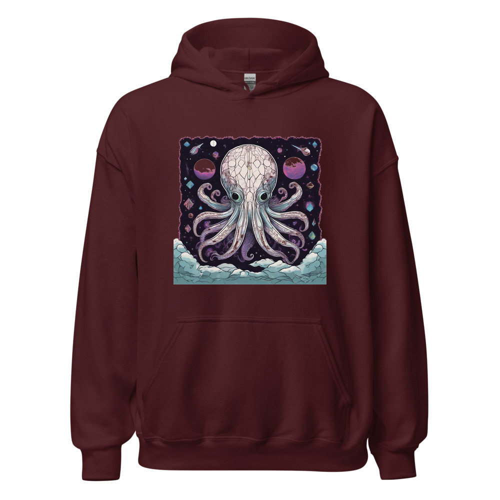 Maroon Hoodie with print art