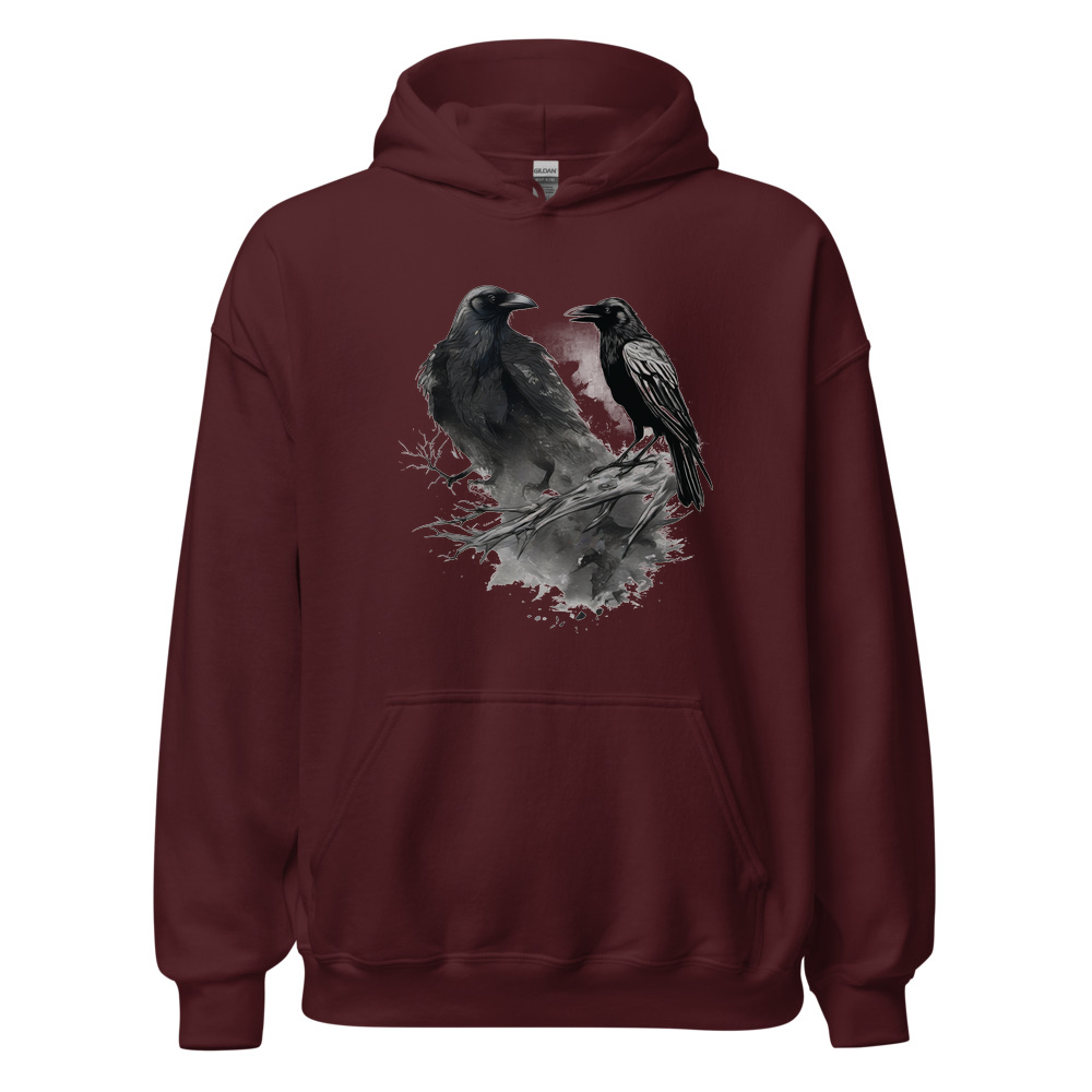 Maroon Hoodie with print art