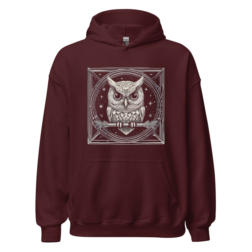 Maroon Hoodie with print art