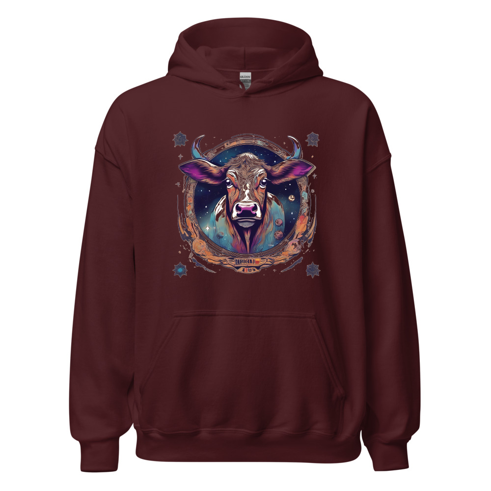 Maroon Hoodie with print art
