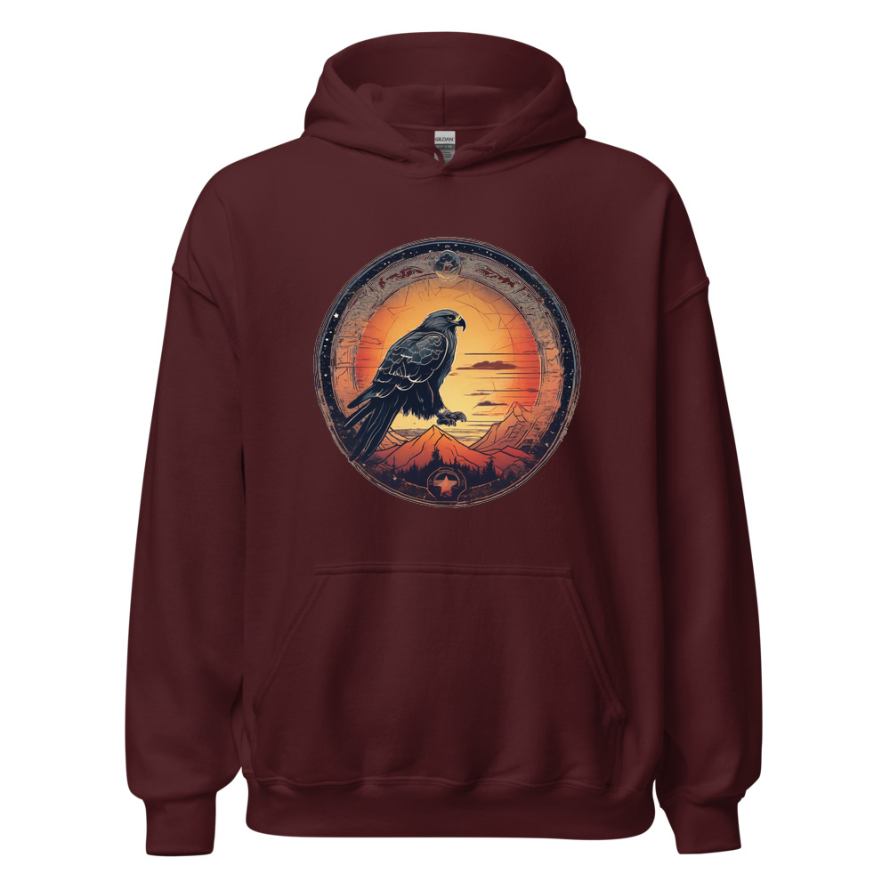 Maroon Hoodie with print art