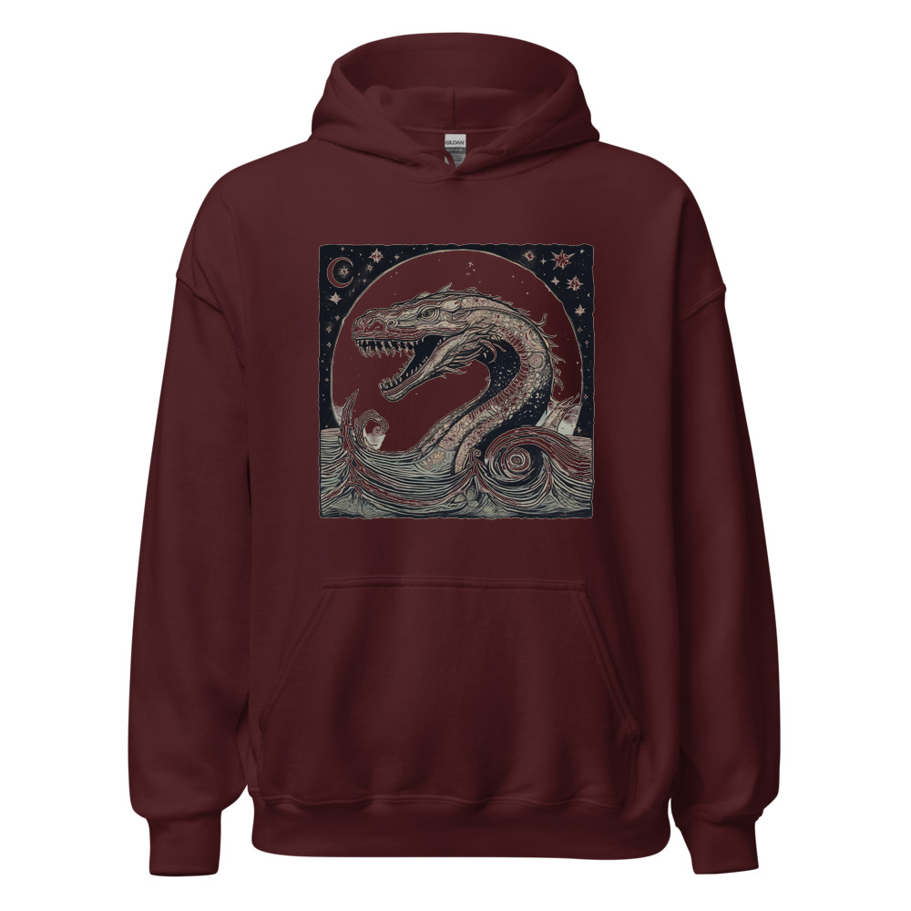 Maroon Hoodie with print art
