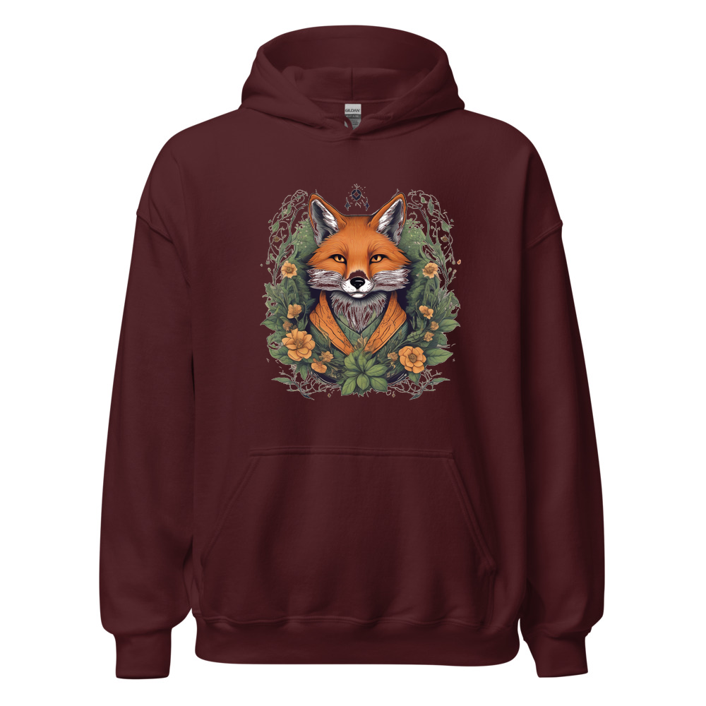 Maroon Hoodie with print art