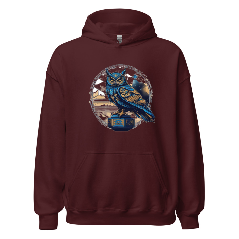 Maroon Hoodie with print art