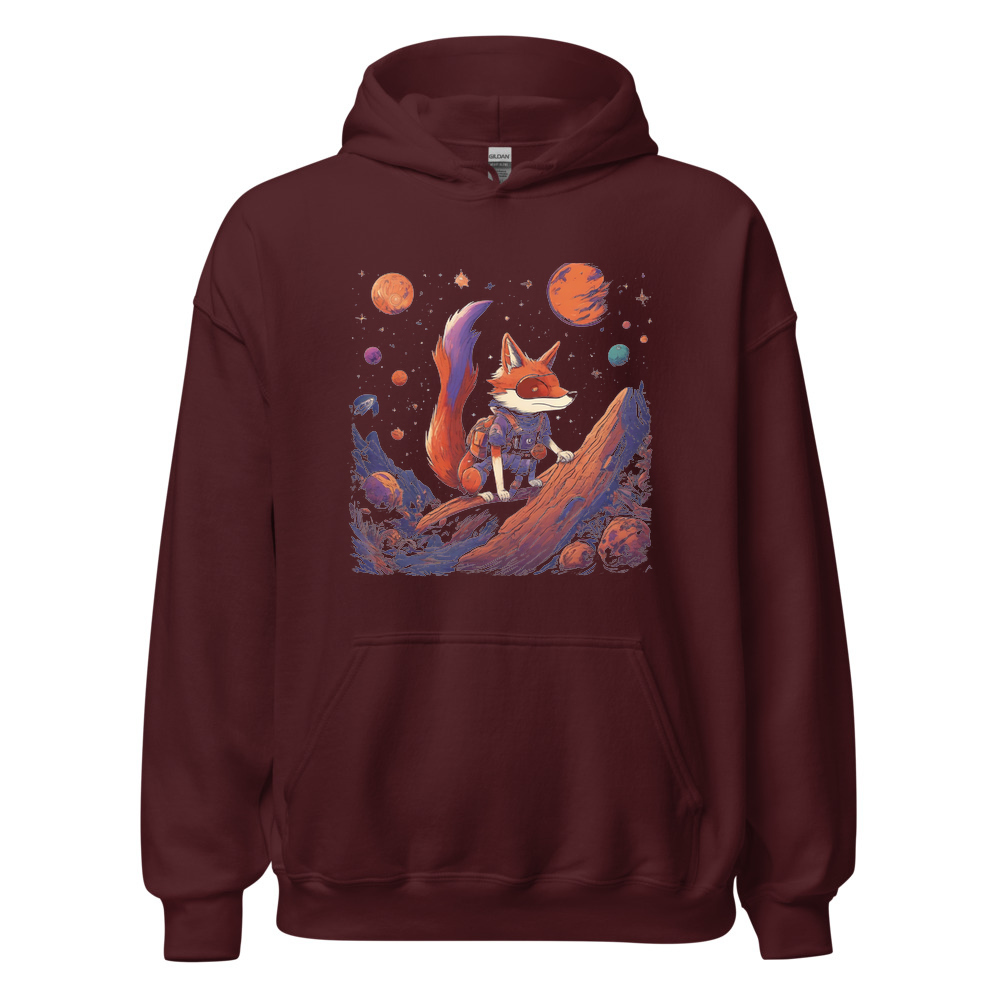 Maroon Hoodie with print art
