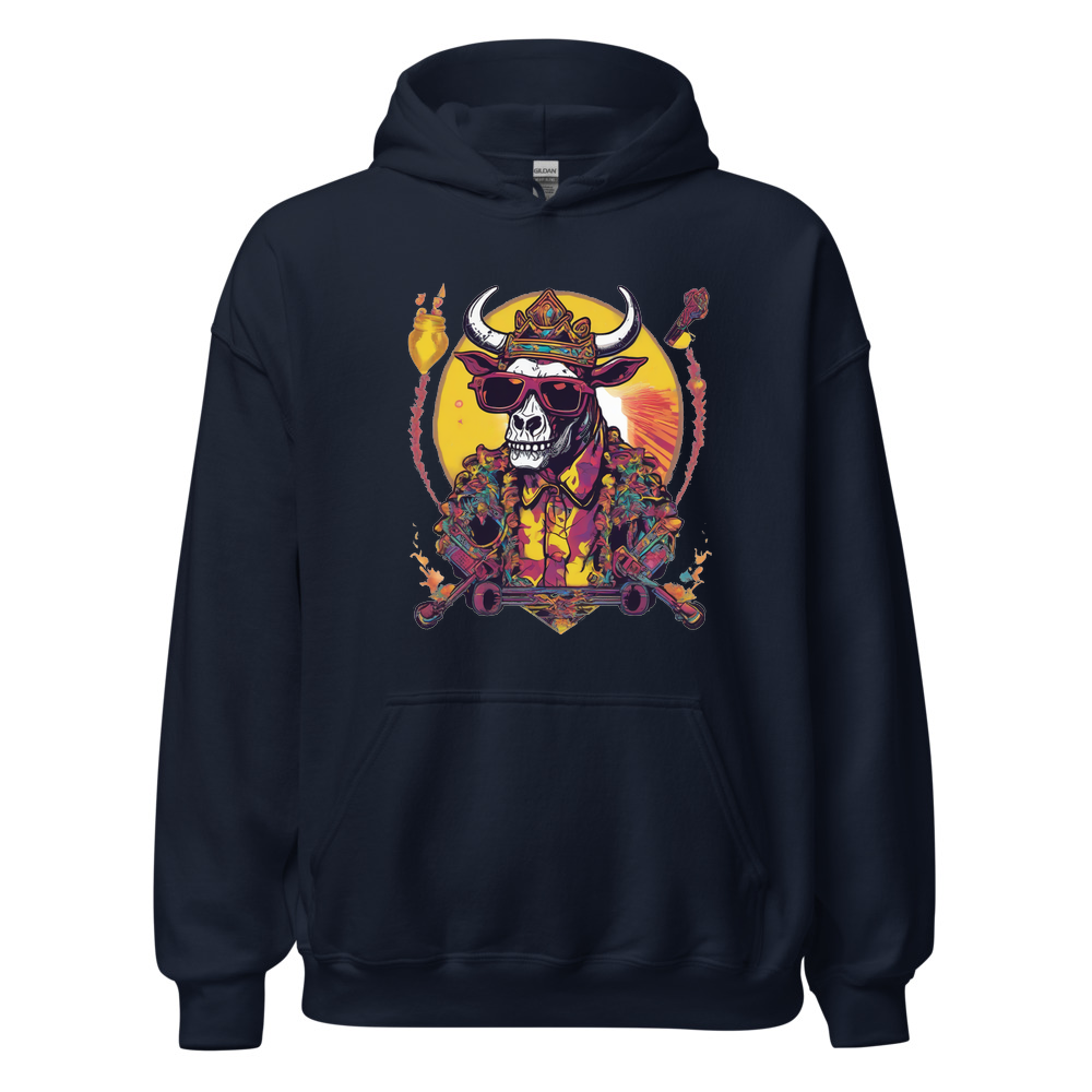 Navy Hoodie with print art