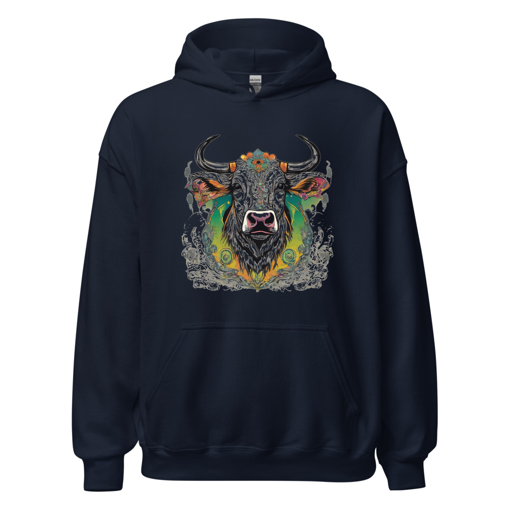 Navy Hoodie with print art