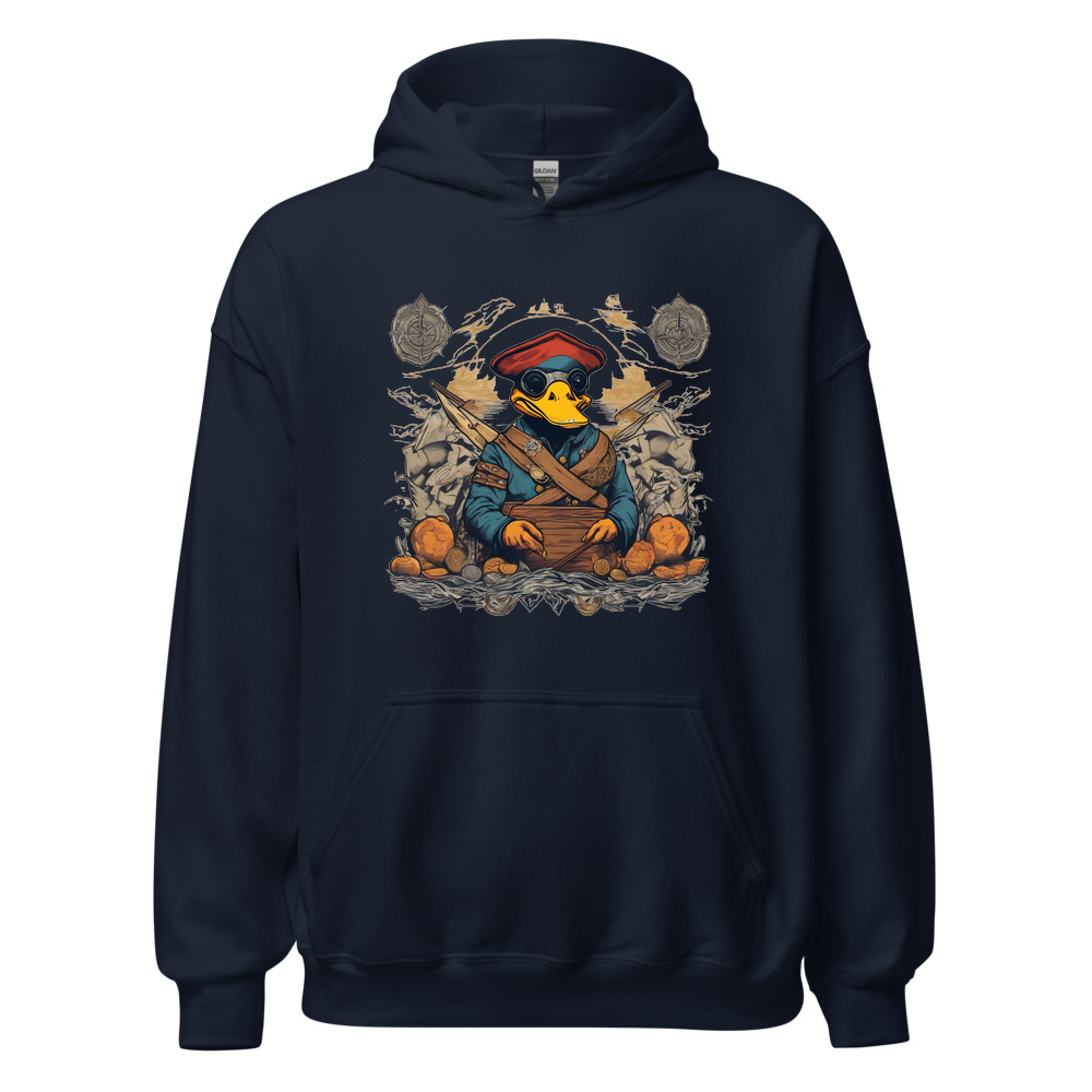 Navy Hoodie with print art