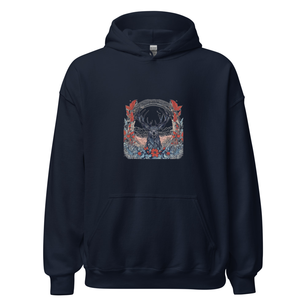 Navy Hoodie with print art