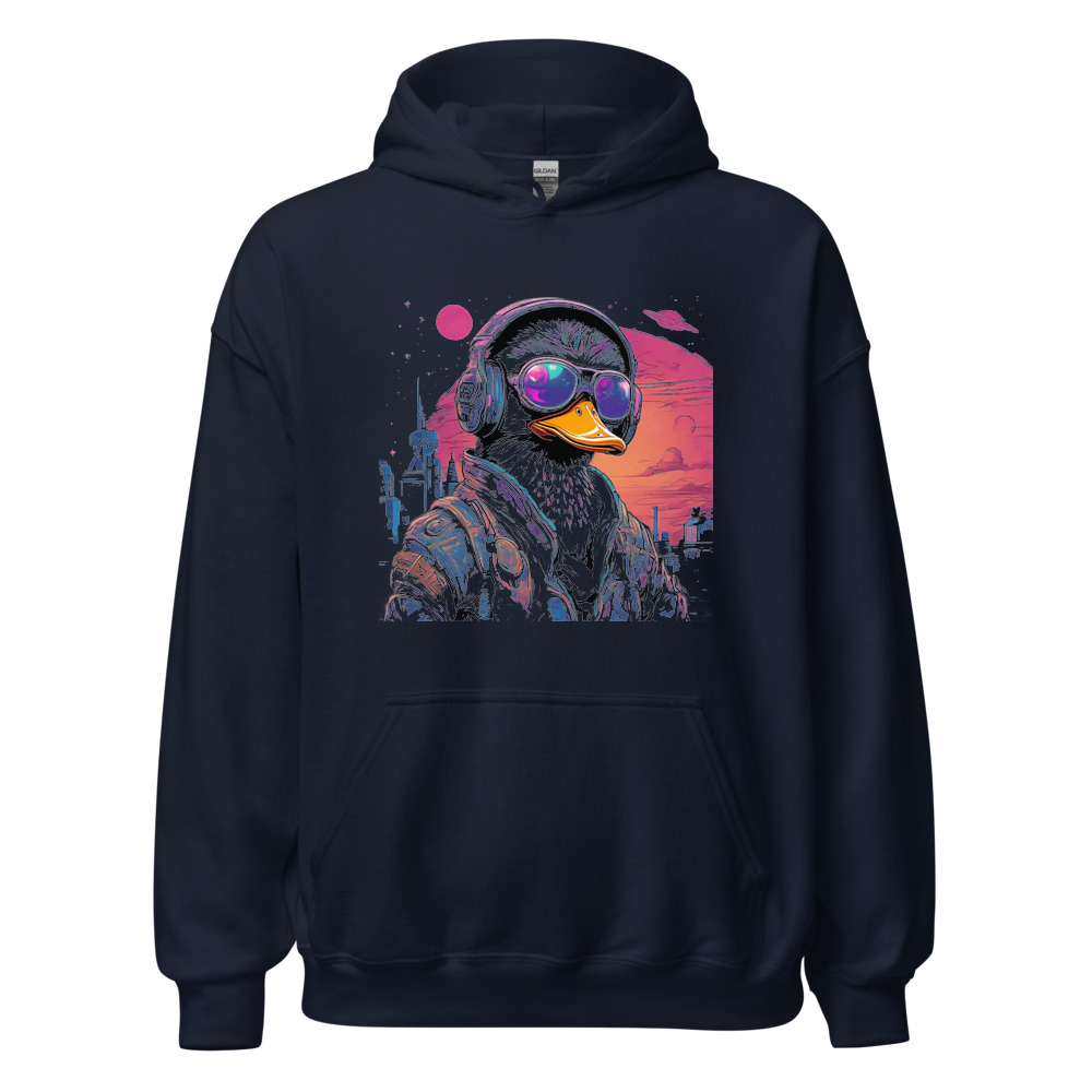 Navy Hoodie with print art