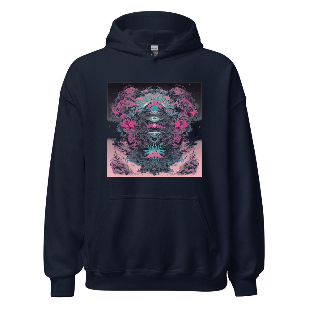 Navy Hoodie with print art