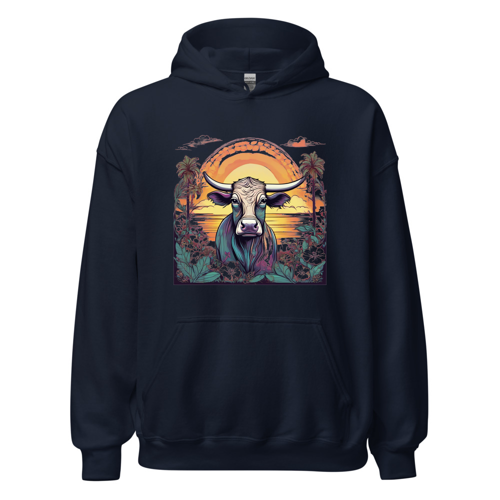 Navy Hoodie with print art