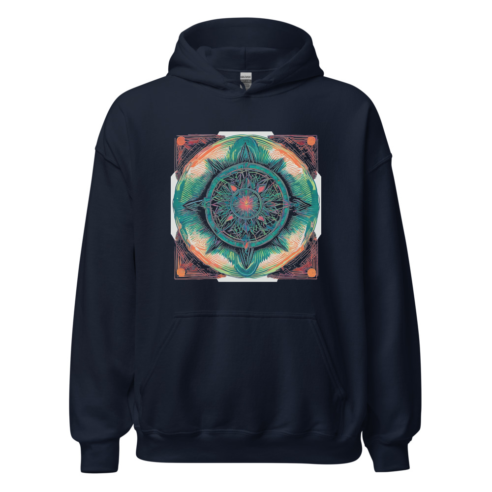 Navy Hoodie with print art