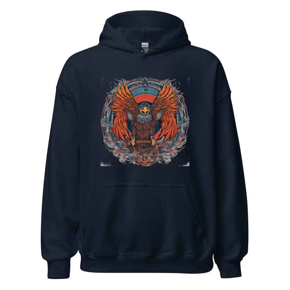 Navy Hoodie with print art