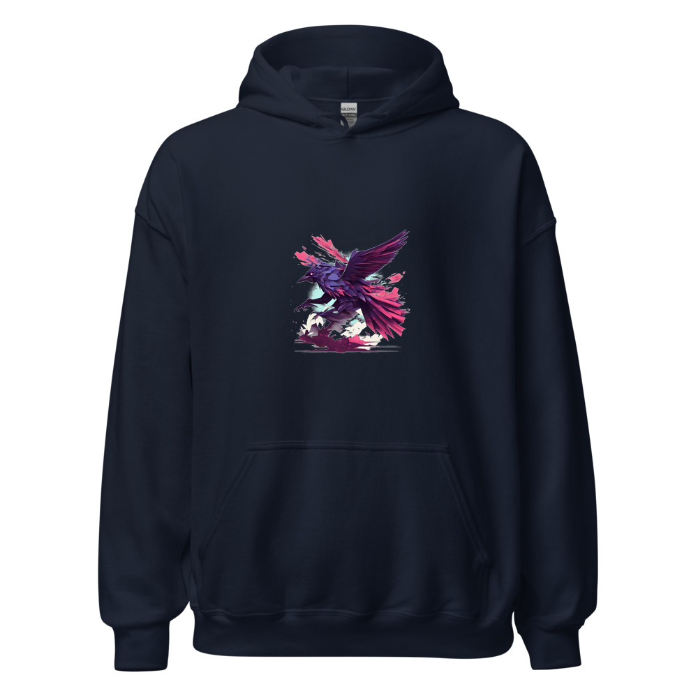 Navy Hoodie with print art