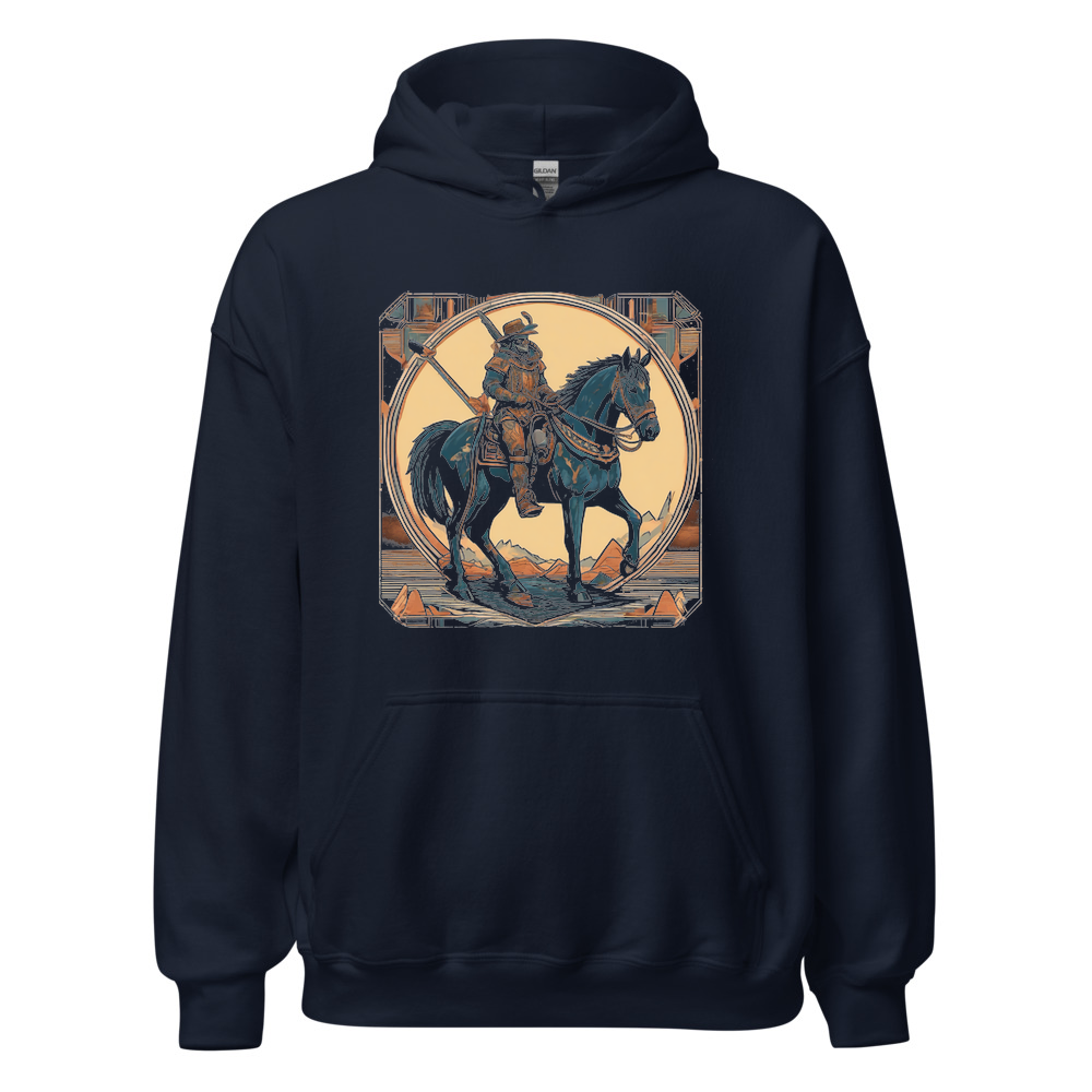 Navy Hoodie with print art