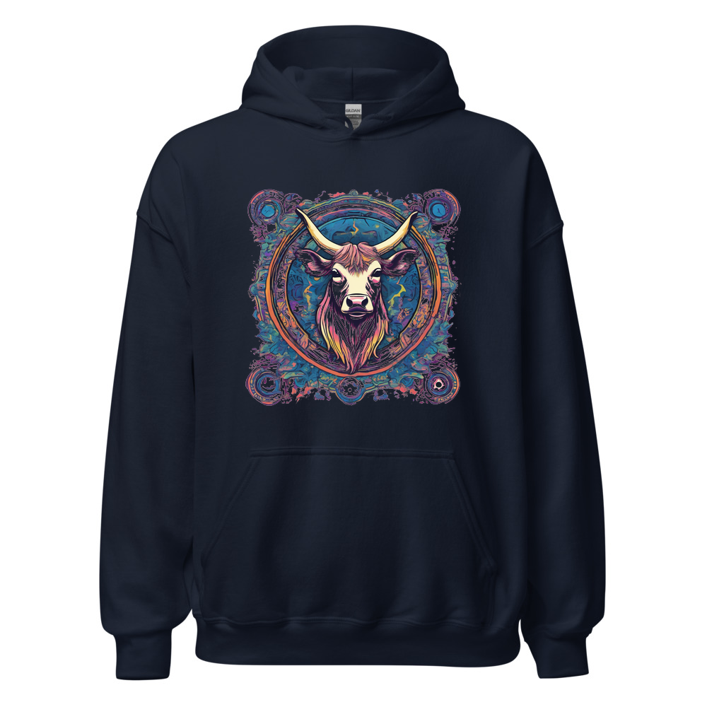 Navy Hoodie with print art