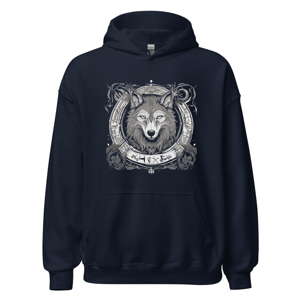 Navy Hoodie with print art