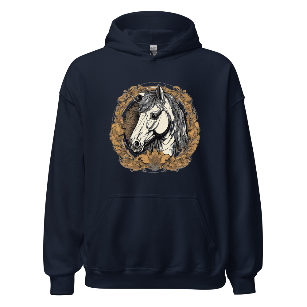 Navy Hoodie with print art