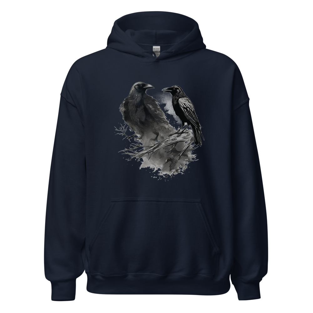 Navy Hoodie with print art