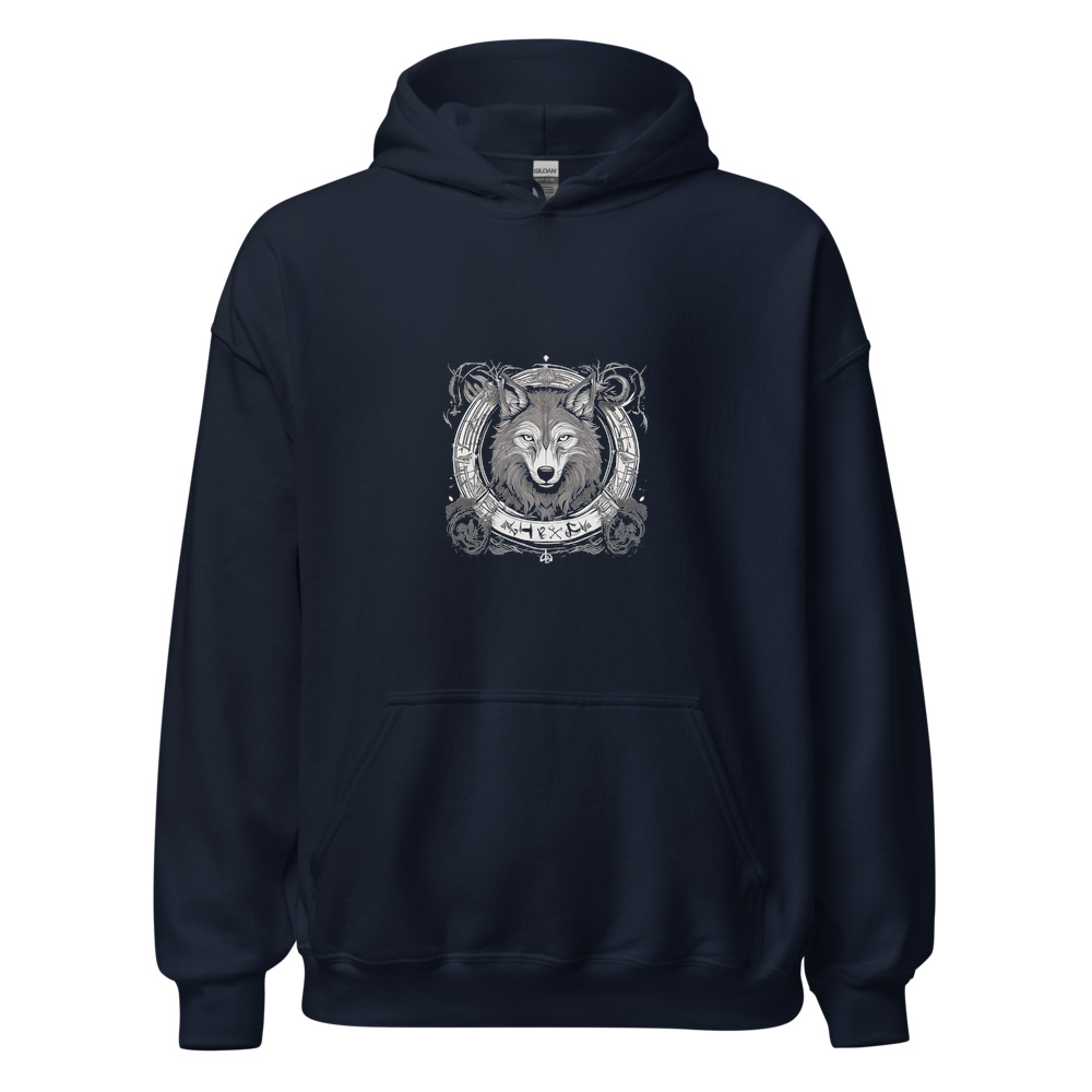 Navy Hoodie with print art