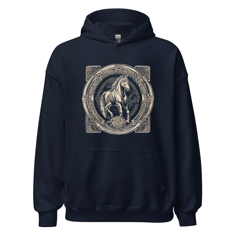 Navy Hoodie with print art