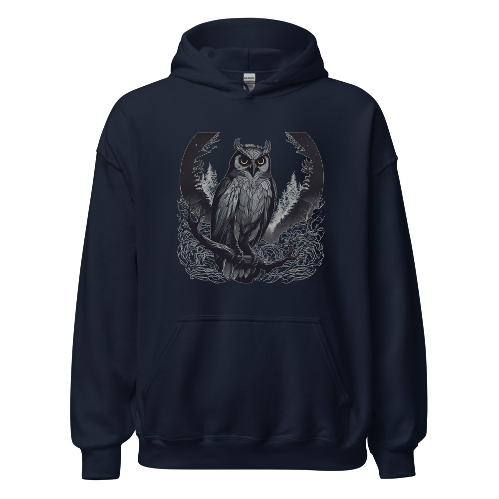 Navy Hoodie with print art