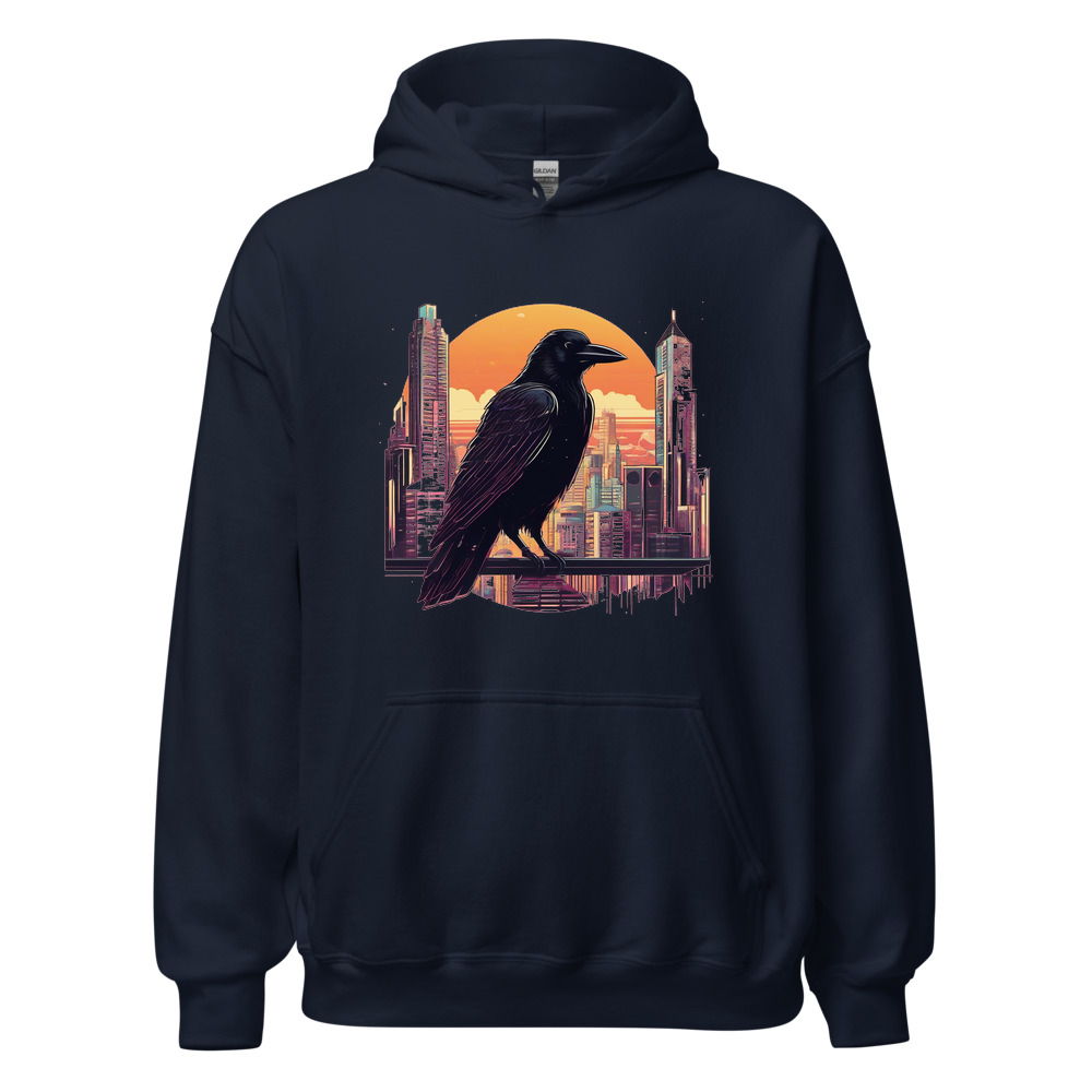Navy Hoodie with print art